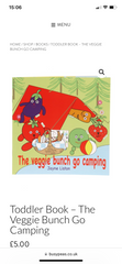 TODDLER BOOK The Veggie Bunch Go Camping