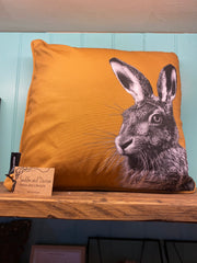 SEDDON AND DAVISON Ochre Yellow Hare Cushion