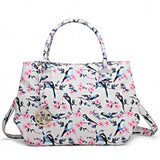 MISS LULU Oilcloth Beige Bird Bag