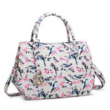 MISS LULU Oilcloth Beige Bird Bag