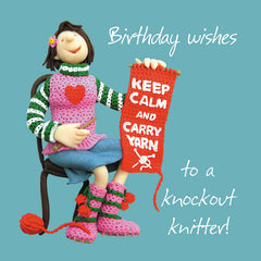 GREETINGS CARD Knockout Knitter