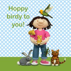 GREETINGS CARD Hoppy Birdie